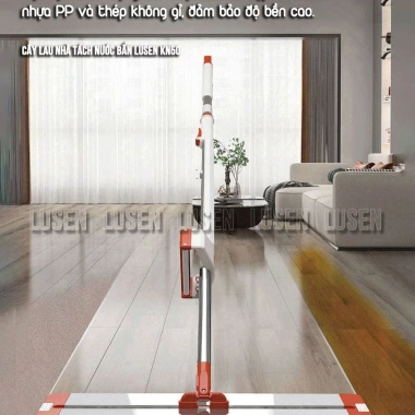 Cây lau nhà tự vắt Lusen KN50 - Bộ lau xoay 360, tách nước bẩn, chỉ 199.000đ