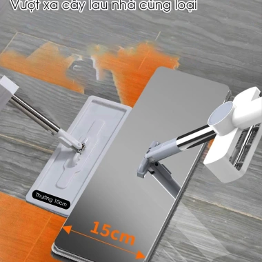 Cây lau nhà tự vắt Lusen LC45I - Bàn lau inox xoay 360 độ 2 miếng, giá 239.000