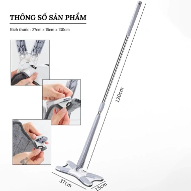 Cây lau nhà tự vắt Matrix - Chổi xoay 360 độ dạng X, không cần giặt tay, 75.000đ