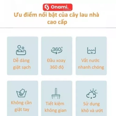 Cây Lau Nhà Tự Vắt MOP Scratch Thông Minh - Thùng 2 Ngăn Giặt Vắt Riêng, Xoay 360 độ 3