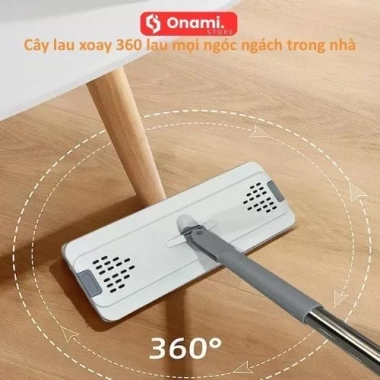 Cây Lau Nhà Tự Vắt MOP Scratch Thông Minh - Thùng 2 Ngăn Giặt Vắt Riêng, Xoay 360 độ 4