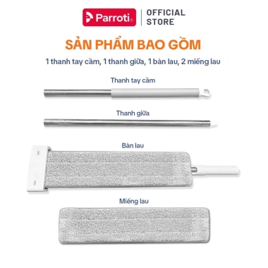 Cây Lau Nhà Tự Vắt Parroti Magic MG03 - Bàn Lau Xoay 360 độ, Tích hợp Gạt Nước, Giá ưu đãi 258.999 VND