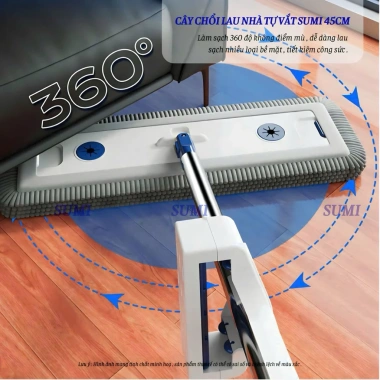 Cây Lau Nhà Tự Vắt SUMI 45cm - Chổi Xoay 360 độ, Bông Lau San Hô, Giá chỉ 168.000đ