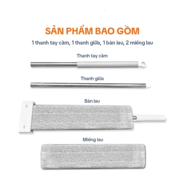 Cây lau nhà tự vắt thông minh đầu lau xoay 360, tích hợp bàn gạt nước - Vệ sinh hiệu quả, giá chỉ 225.720đ 7
