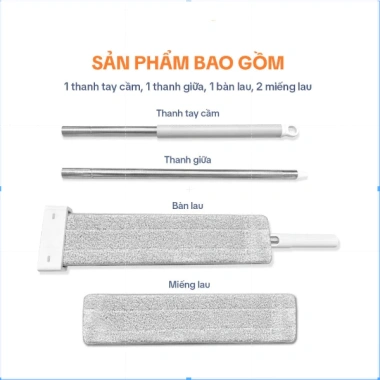 Cây lau nhà tự vắt thông minh đầu lau xoay 360, tích hợp bàn gạt nước - Vệ sinh hiệu quả, giá chỉ 225.720đ 8