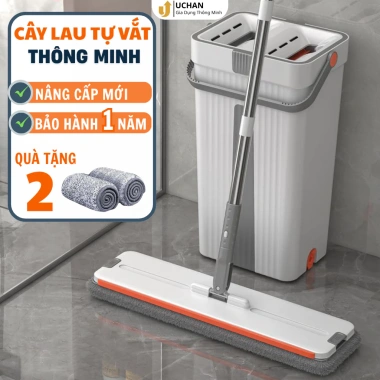 Cây lau nhà tự vắt thông minh Uchan LN02 - Thùng tách nước bẩn đa năng, bền, tiện lợi, giá chỉ 275.000₫