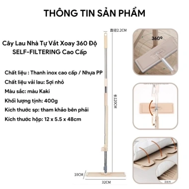 Cây lau nhà tự vắt thông minh xoay 360 độ cao cấp - Giá chỉ 49.000 VND