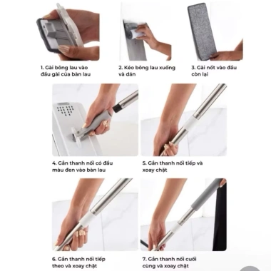 Cây Lau Nhà Tự Vắt Thông Minh Xoay 360 - Lau Sạch Khô Nhanh Kèm Miếng Lau Giá 101.000 VND