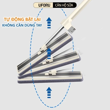 Cây Lau Nhà UFORU Bàn Lau 40cm Xoay 360 Độ - Bông Dày Dặn, Thấm Hút Tốt, Giá 185.000