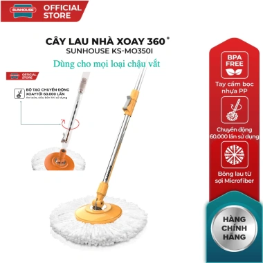 Cây lau nhà xoay 360 độ Sunhouse KS-MO350I - Giá ưu đãi 122k, bảo hành 6 tháng 2 Cây lau nhà xoay 360 độ Sunhouse KS-MO350I - Giá ưu đãi 122k, bảo hành 6 tháng 2