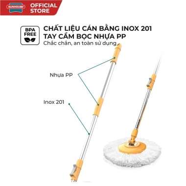 Cây lau nhà xoay 360 độ Sunhouse KS-MO350I - Giá ưu đãi 122k, bảo hành 6 tháng