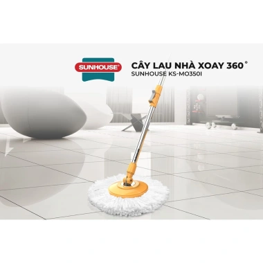 Cây lau nhà xoay 360° Sunhouse KS-MO350I - Bảo hành 6 tháng, phù hợp thùng giặt, chỉ 120.000₫
