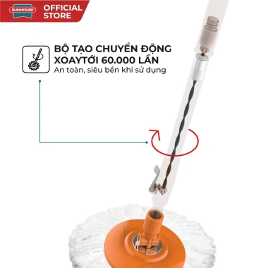 Cây lau nhà xoay 360° Sunhouse KS-MO350I - Bảo hành 6 tháng, phù hợp thùng giặt, chỉ 120.000₫ 4 Cây lau nhà xoay 360° Sunhouse KS-MO350I - Bảo hành 6 tháng, phù hợp thùng giặt, chỉ 120.000₫ 4