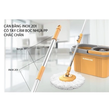 Cây lau nhà xoay 360 Sunhouse KS-MO350I - Giá ưu đãi 118.000đ, chưa kèm xô