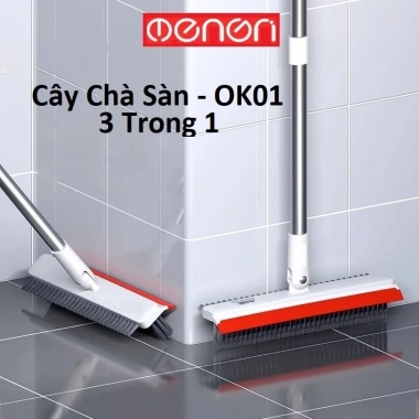 Cây Lau Sàn Nhà Tắm Đa Năng 2 trong 1 – Chổi Cọ Toilet & Gạt Nước OENON Giá 109k