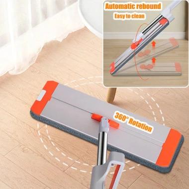 Cây lau tự vắt GREENSINDOOR - Chổi xoay 360 độ, bàn lau kim nhôm - 45.100 VND 4