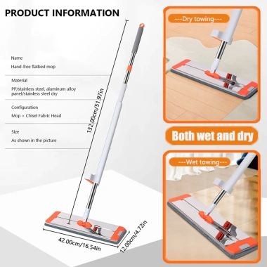 Cây lau tự vắt GREENSINDOOR - Chổi xoay 360 độ, bàn lau kim nhôm - 45.100 VND 8