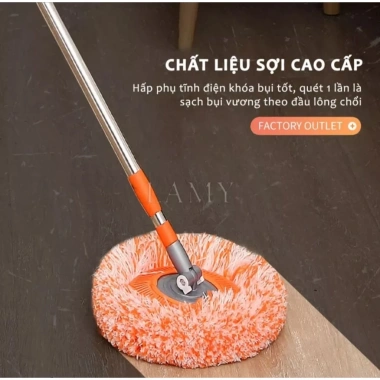 Cây lau tường 180cm hình tròn, xoay linh hoạt, vắt kiệt nước, lau nhanh khô - 68k 5