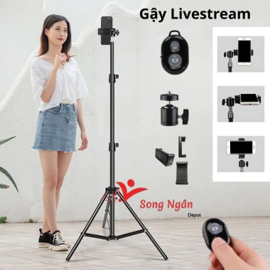 Cây livestream điện thoại 3 chân kẹp điện thoại – Hỗ trợ chụp ảnh, quay video, gậy livestream chỉ 90k