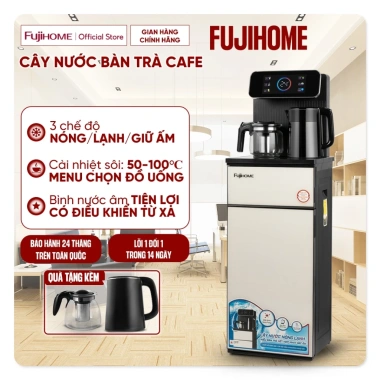 Cây nước nóng lạnh bàn trà Café nhập khẩu Fujihome: bình âm sang trọng, dispenser giá ưu đãi 1.830.000