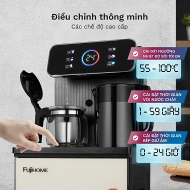 Cây nước nóng lạnh bàn trà Café nhập khẩu Fujihome: bình âm sang trọng, dispenser giá ưu đãi 1.830.000