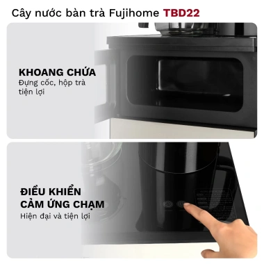 Cây nước nóng lạnh bàn trà Café nhập khẩu Fujihome: bình âm sang trọng, dispenser giá ưu đãi 1.830.000