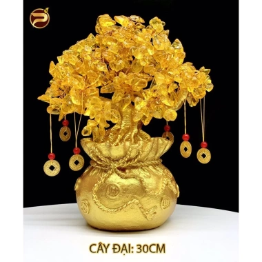 Cây Phát Tài Phát Lộc Đá Thạch Anh H26-30cm - May Mắn Phong Thủy Giá 499k