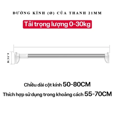 Cây phơi đồ gấp gọn KWNK - Thanh treo quần áo không khoan, tháo lắp dễ dàng