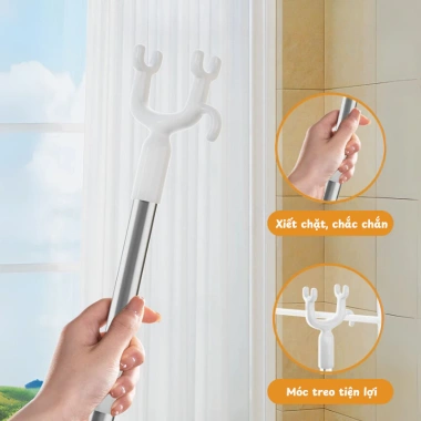 Cây Phơi Đồ Kéo Giãn Thông Minh Thép Không Gỉ - Gậy Treo Quần Áo Dài 1,2m 2