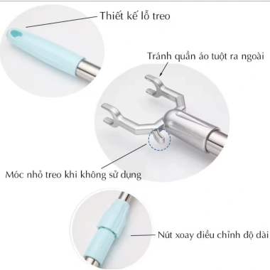 Cây phơi quần áo inox 142cm, xếp gọn, lấy đồ trên cao - Giá 25.900₫ Dieulinhshop