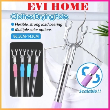 Cây phơi quần áo inox 1,5m - Gậy kéo rút gọn, bền chắc, giá chỉ 35.000đ
