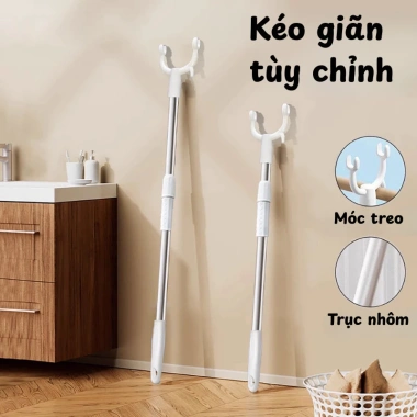 Cây Phơi Quần Áo Thông Minh Kéo Giãn 1m2 - Gậy Cán Nhôm Nhẹ, Chống Gỉ Sét, Điều Chỉnh Tùy Ý Giá 44k