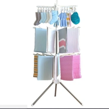 Cây Sào Giá Phơi Đồ Đa Năng 3 Tầng Xoay 360 Gấp Gọn - Phơi Tất Vớ Khăn Bé, Giá Ưu Đãi 239k 2