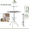 Cây sào phơi đồ 2 tầng M32 khung thép cacbon gấp gọn đa năng kèm kẹp, giàn 3 tầng cao cấp xoay 360 độ - 945.000đ