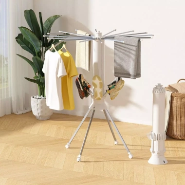 Cây sào phơi đồ 2 tầng M32 khung thép cacbon gấp gọn đa năng kèm kẹp, giàn 3 tầng cao cấp xoay 360 độ - 945.000đ 7