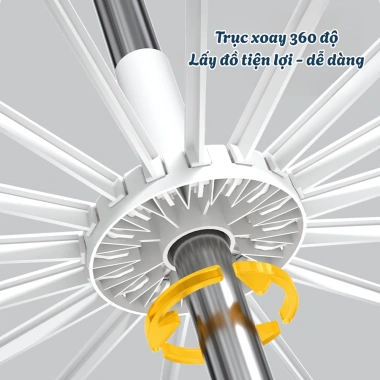 Cây sào phơi đồ gấp gọn inox 3 tầng 40 kẹp siêu chắc xoay 360 độ linh hoạt - 217.300 VND 4