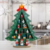 Cây thông Noel gỗ WEETW DIY màu đỏ - Đồ trang trí bàn lò sưởi Giáng sinh Handmade