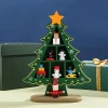 Cây thông Noel gỗ WEETW DIY màu đỏ - Đồ trang trí bàn lò sưởi Giáng sinh Handmade 3
