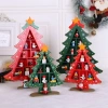 Cây thông Noel gỗ WEETW DIY màu đỏ - Đồ trang trí bàn lò sưởi Giáng sinh Handmade 5
