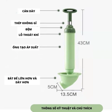 Cây thông thụt bồn cầu GADI - Dụng cụ khí nén cực mạnh gia đình, chỉ 53.333đ 2