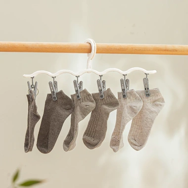 Cây treo đồ 6 móc kẹp dễ thương - Giá treo quần áo, mũ, đồ lót, tất, khăn cho bé - Giá chỉ 28.700 VND 4