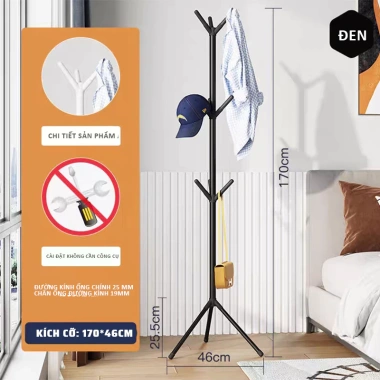 Cây treo đồ đa năng 9 nhánh móc - Giá treo quần áo đứng hiện đại, thông minh, chỉ 99.000