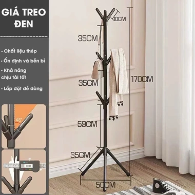 Cây treo đồ đa năng 9 nhánh móc - Giá treo quần áo đứng hiện đại, thông minh, chỉ 99.000