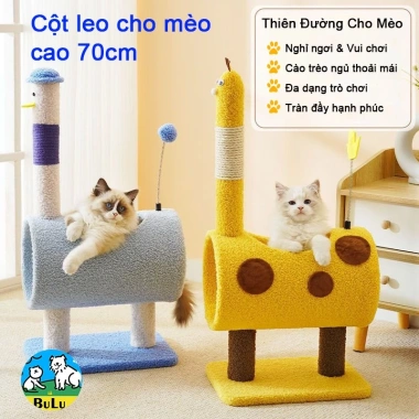 Cây Trèo Mèo Hươu Cao Cổ - Đường Hầm, Cột Sisal, Hang Nhung Êm Ái, Giá 830.879₫