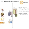 Cây treo quần áo EMOMART ống thép 32mm dày 0.9mm - Lắp đặt linh hoạt, dài có thể thu kéo, chỉ 85.000₫