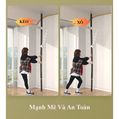 Cây treo quần áo EMOMART ống thép 32mm dày 0.9mm - Lắp đặt linh hoạt, dài có thể thu kéo, chỉ 85.000₫