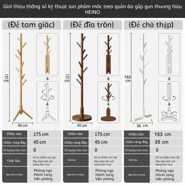 Cây treo quần áo gỗ 8 móc - Giá treo đứng chất lượng cao, giảm còn 69.900₫ 3 Cây treo quần áo gỗ 8 móc - Giá treo đứng chất lượng cao, giảm còn 69.900₫ 3