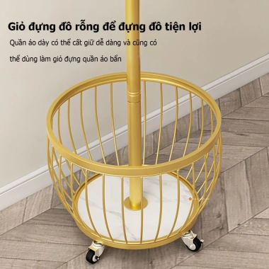 Cây treo quần áo inox cao cấp bánh xe di chuyển - màu đen trắng vàng, giảm còn 295.000đ 5