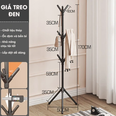 Cây treo quần áo thép không gỉ GADI đa năng, giá 196.000 - Tiện lợi, decor
