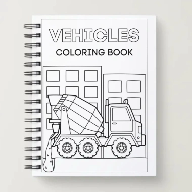 CB02 Vehicles - Đóng quyển lò xo, giấy 180gsm, Set 24 tranh tô màu A4/A5 Acrylic, Màu nước, Sáp màu - Giá chỉ 36.000₫